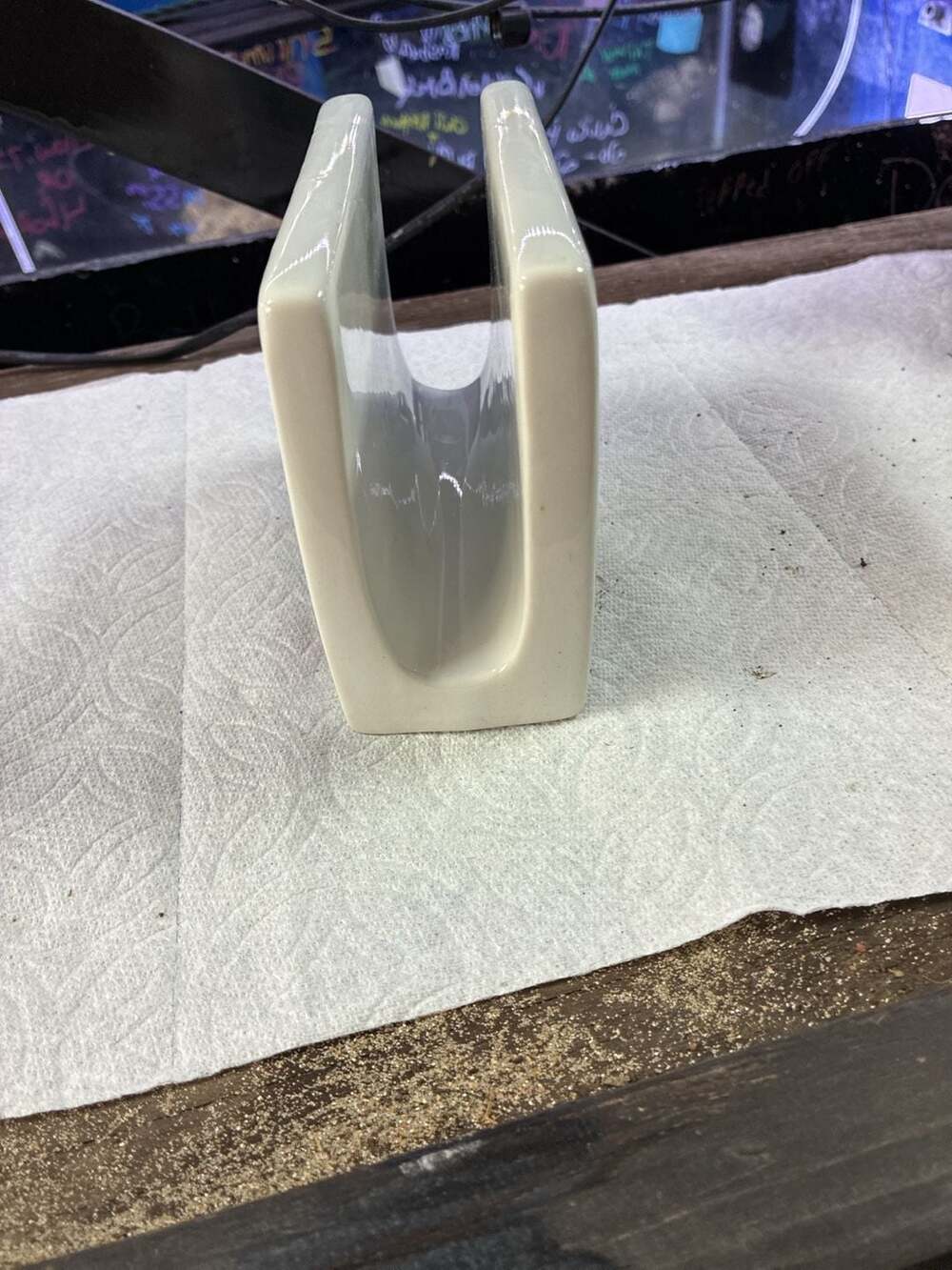 Corelle Coordinates Kyoto Leaves Porcelain Napkin Holder Red Gray Leaves on Whit - Picture 5 of 6